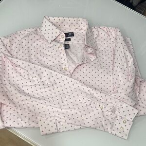 jf j.ferrar Light Pink Printed Men's Dress Shirt